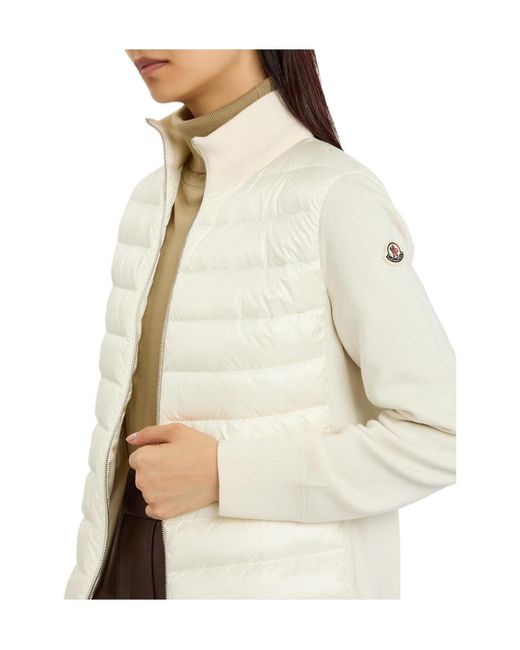 Moncler White Padded Wool And Nylon Jacket