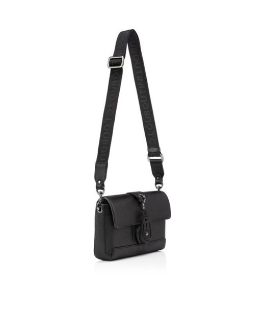 Christian Louboutin Black Groovy Foldover Top Crossbody Bag for men