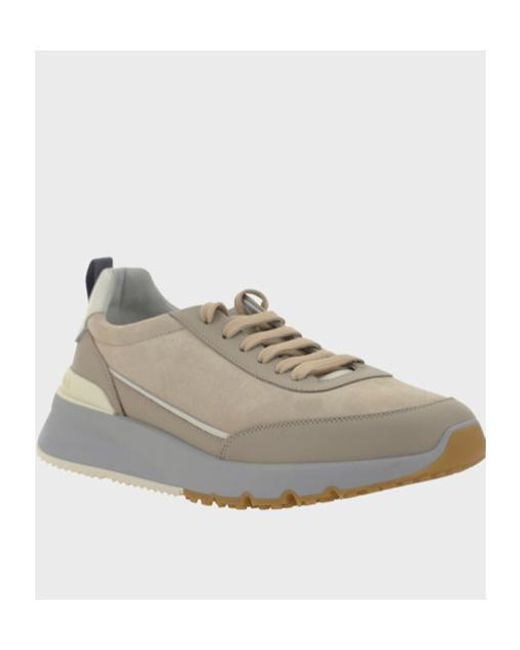 Brunello Cucinelli Gray Round Toe Low-Top Casual Shoes for men
