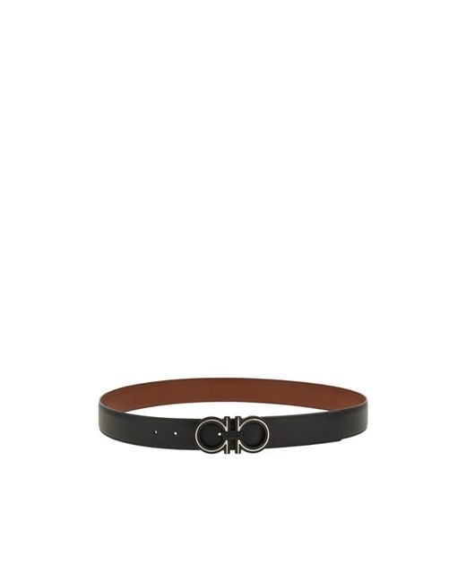 Ferragamo White Reversible And Adjustable Gancini Belt for men