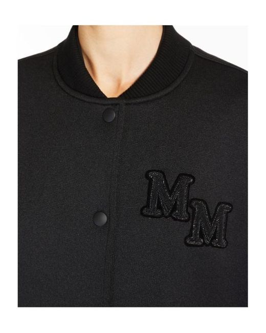 Max Mara Black Plain Jersey Pilot Casual Jacket