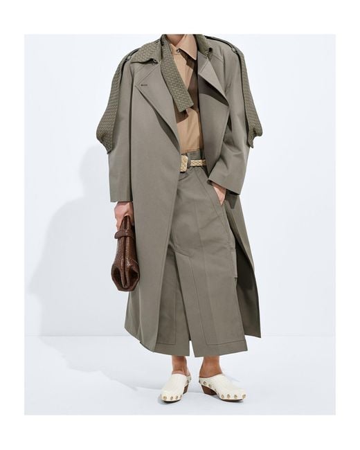 Bottega Veneta Natural Cotton And Silk Gabardine Skirt