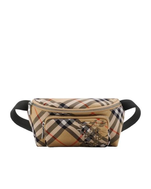 Burberry Multicolor Checked Ekd Motif Small Belt Bag for men
