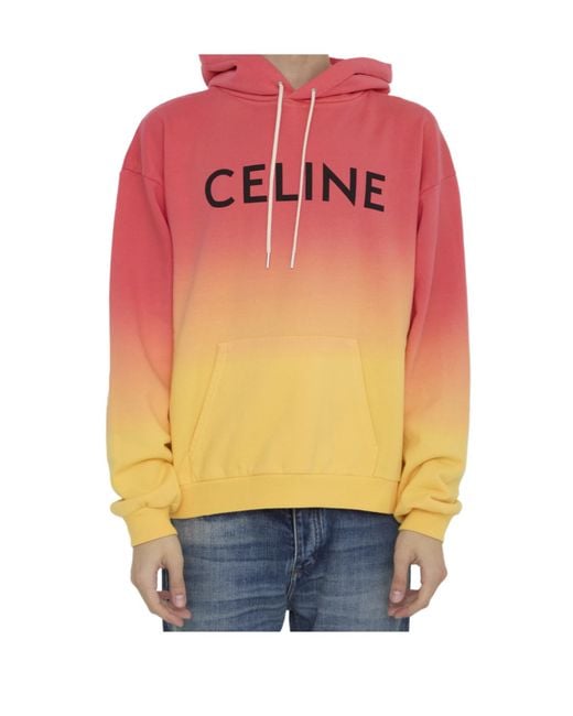 Céline Orange Loose Hoodie for men