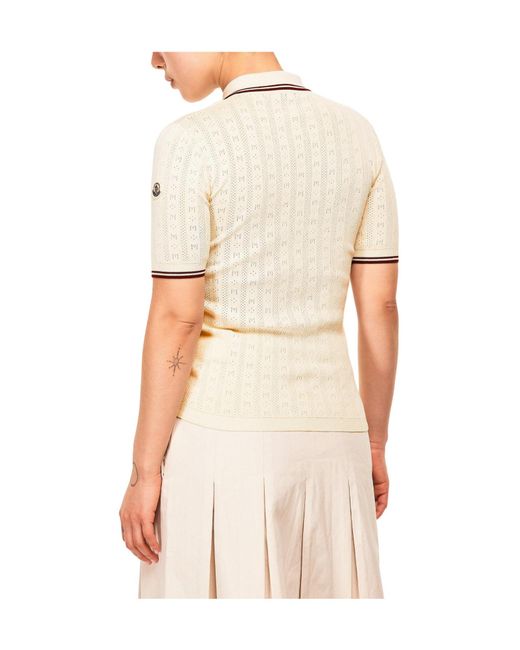 Moncler Natural Short Sleeve Polo Shirt