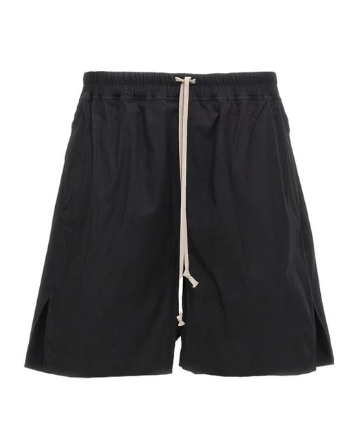 Rick Owens Black Drawstring Bermuda Shorts for men