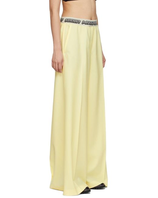 Stella McCartney Natural Logo Tape Wide-Leg Trousers