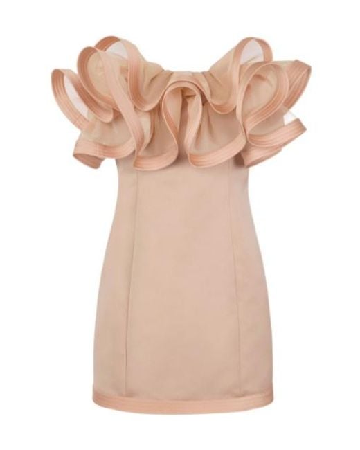 Elisabetta Franchi Pink Ruffled Mini Dress