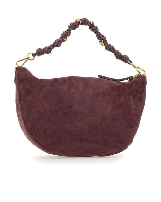 Gianni Chiarini Purple Cleo Braided Handle Shoulder Bag
