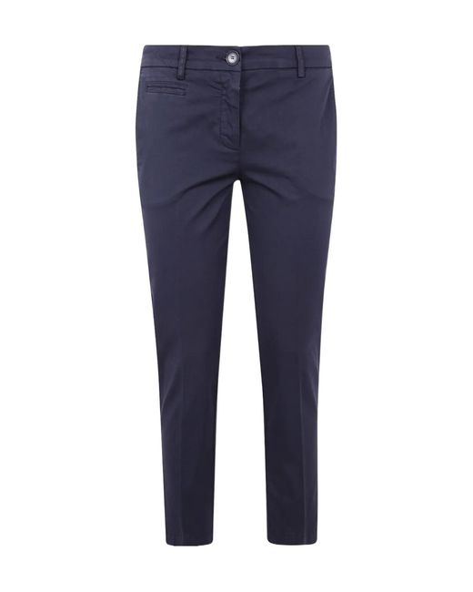 Twinset Blue Logo-Plaque Trousers