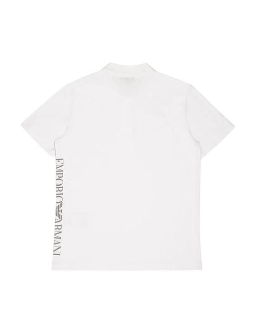 Emporio Armani White Logo Polo Shirt for men