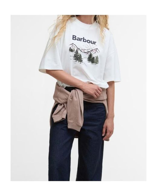 Barbour White Harper Graphic T-Shirt