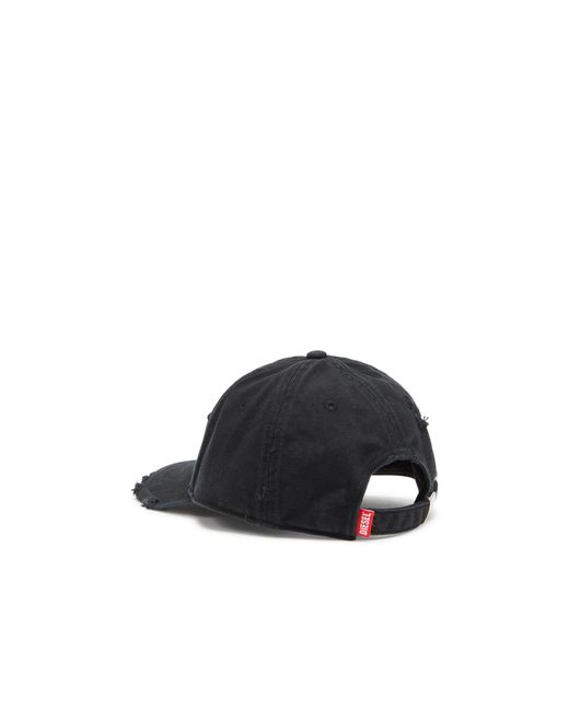 DIESEL White Fiction Old Logo Baseball Hat for men