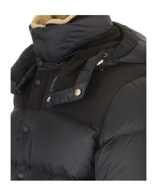 Moorer Black Hooded Quilted Down Jacket for men