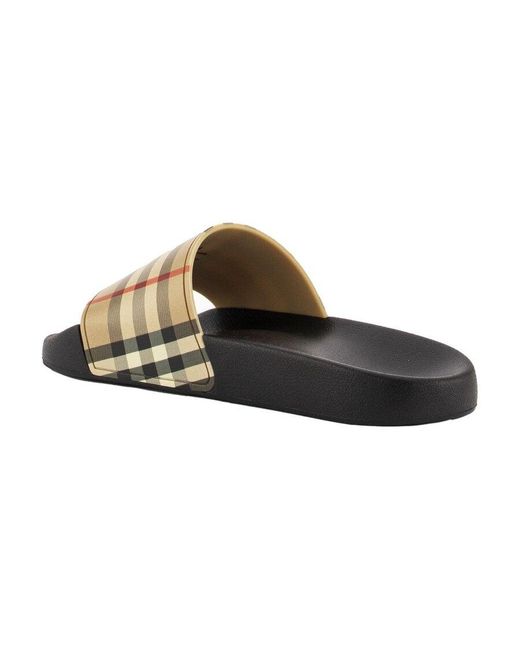 Burberry Brown Furley Vintage Check Slides