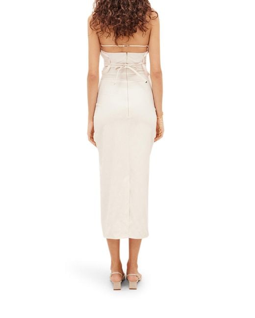 Jacquemus White Strapless Cut-Out Detailed Dress