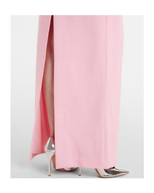 Rebecca Vallance Pink Isabella Asymmetric Crepe Gown