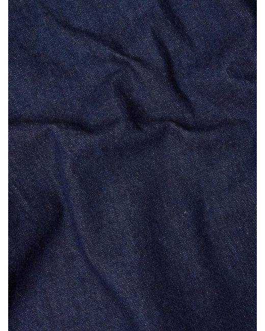Stone Island Blue Logo Patch Long Sleeved Shirt Jacket for men