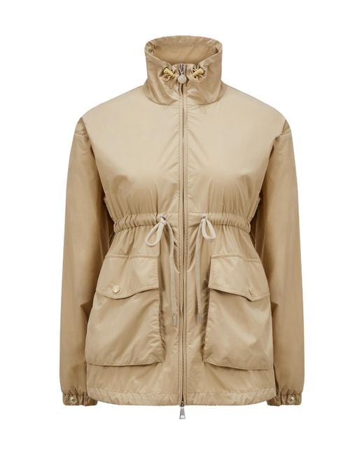Moncler Natural Iadi Logo Patch Drawstring Jacket