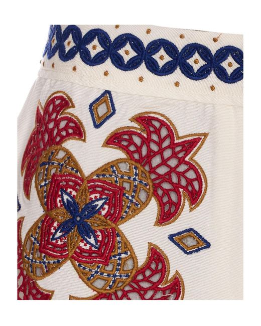 Farm Rio Marys Tiles Embroidered Shorts