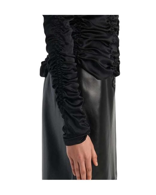 Khaite Black Pleated Top