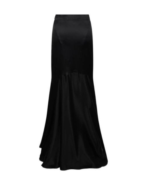 Nina Ricci Black Satin Mermaid Maxi Skirt