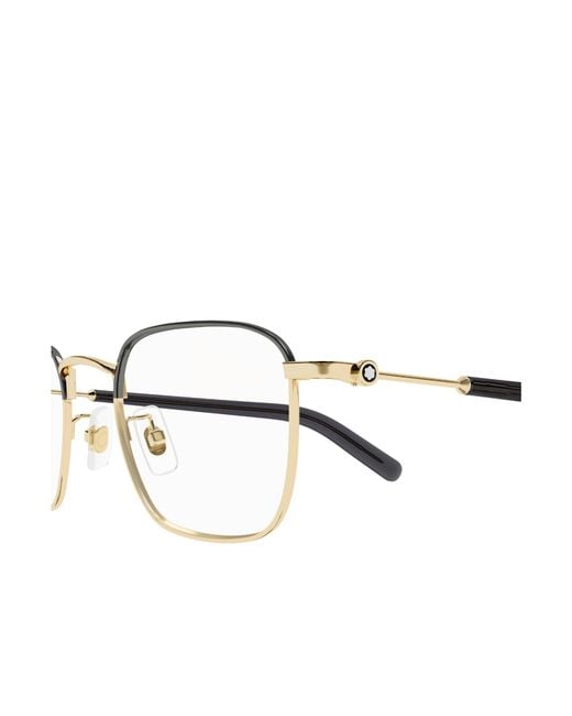 Montblanc White Eyewear Square Frame Glasses for men