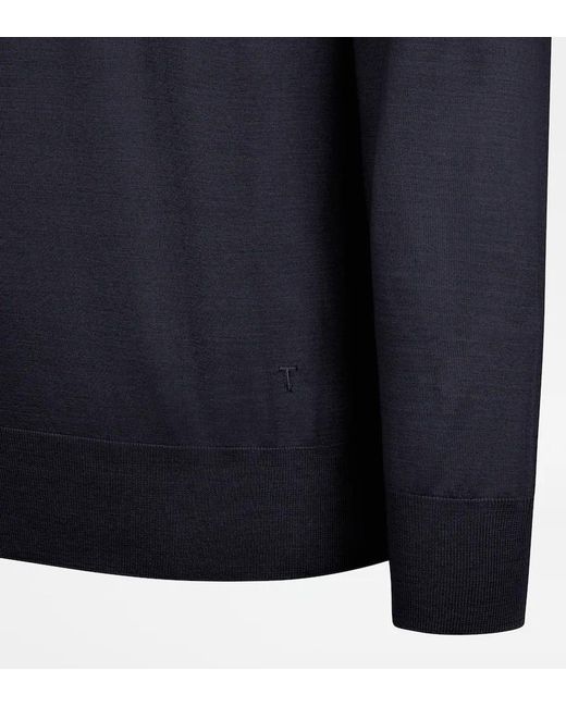 Tod's Blue Long-Sleeved Sweater for men