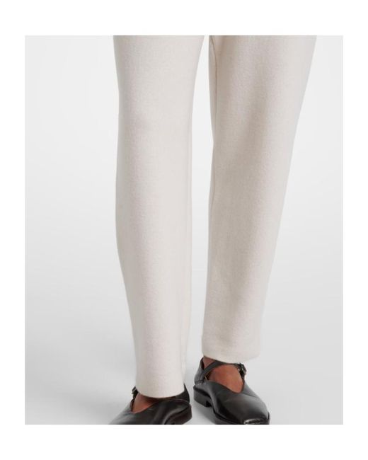 Lisa Yang White Sonya Cashmere Straight Pants