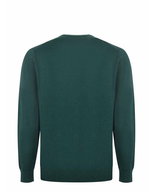 Mc2 Saint Barth Green Embroidered Crewneck Knitwear for men