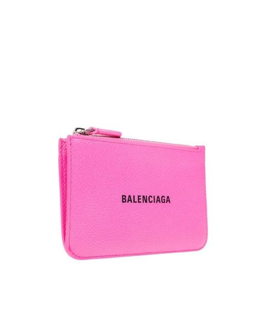 Balenciaga Pink Portamonete Lungo E Portacarte Cash Grande Da Donna