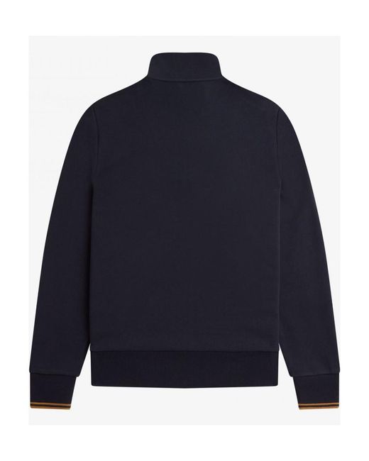 Fred Perry Blue Semi-Zipped Sweatshirt for men