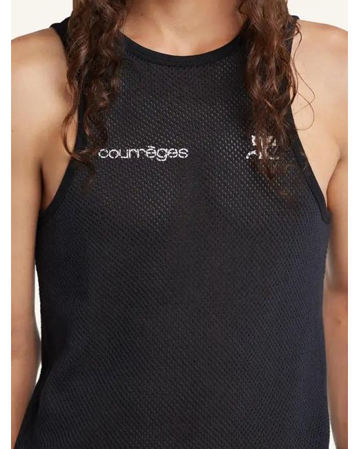 Courreges Black Logo Mesh Vest for men