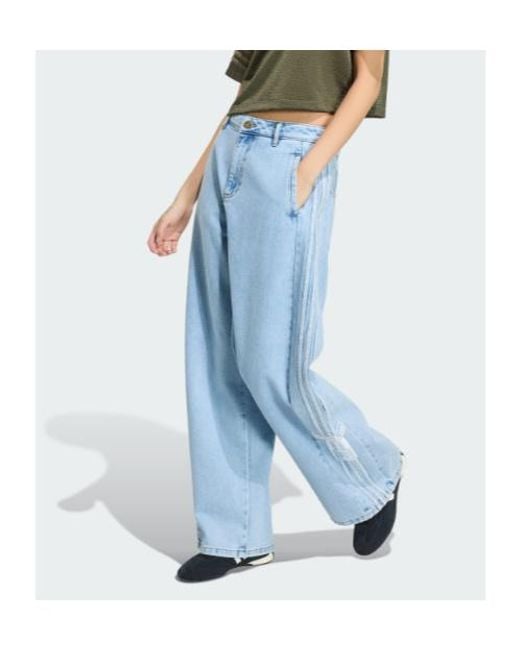 Adidas Originals Blue Adibreak Mid-Rise Wide-Leg Denim Jeans
