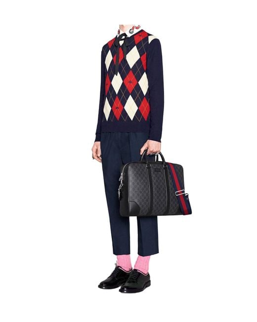 Gucci Black Gg Supreme Briefcase for men