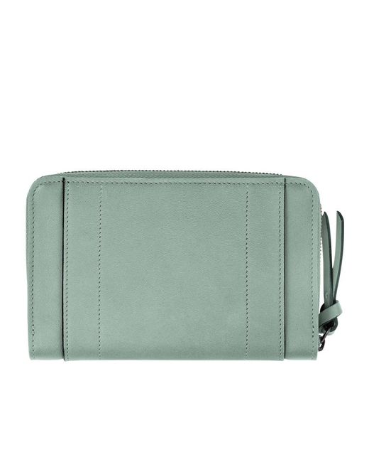 Longchamp Green Zipper Wallet