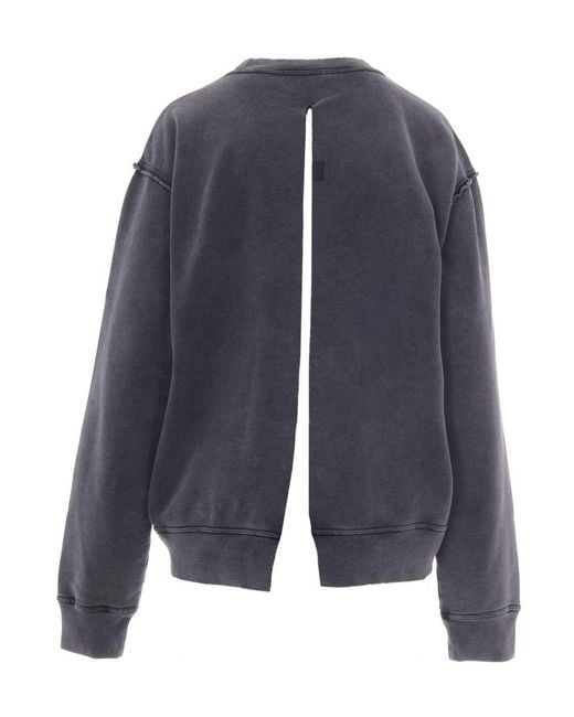 Haikure Blue Rear Slit Crewneck Sweatshirt