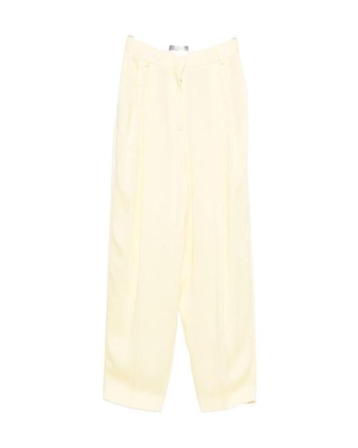 Fabiana Filippi White Pleated Tapered Trousers