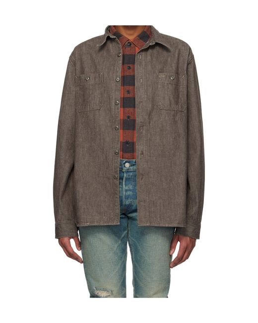 RRL Brown Cotton Shirt for men