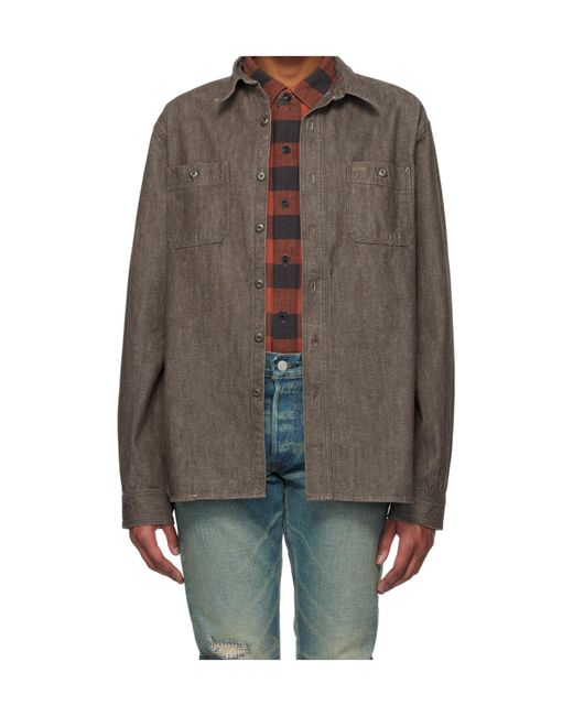 RRL Brown Cotton Shirt for men