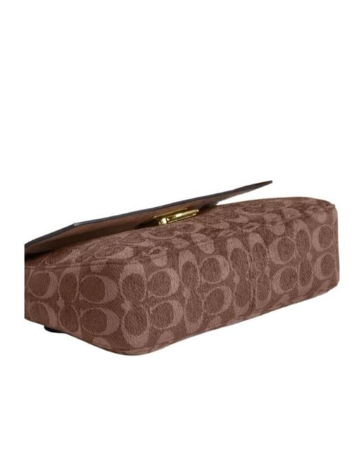 COACH Brown Etta Small Flap Shoulder Bag