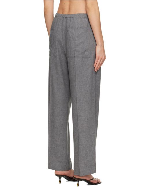 Totême Gray Totême Drawstring Straight Leg Trousers