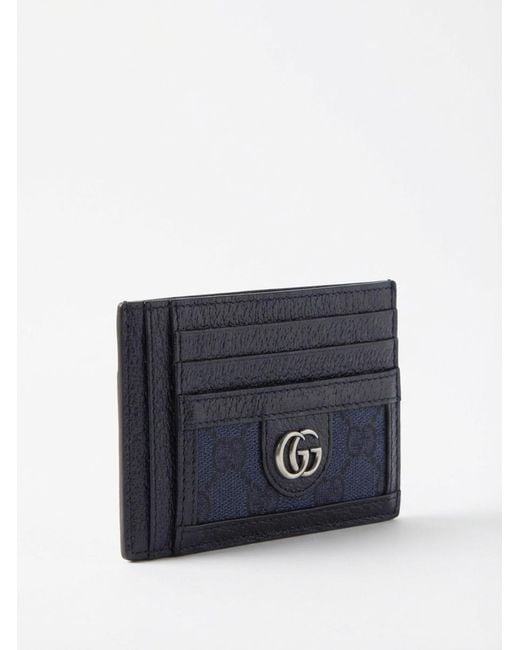 Gucci Blue Gg Logo Plaque Card Holder for men