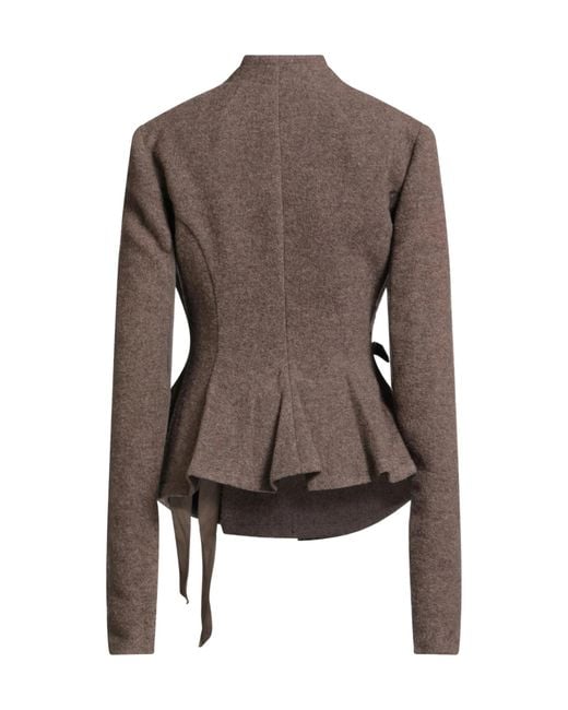 Rick Owens Brown Plain Colour Jacket