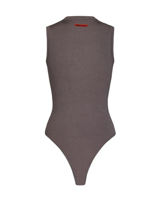 Heron Preston Gray Logo-Embroidered Bodysuit