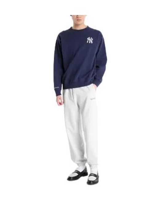 Sporty & Rich Blue Heritage Yankees Serif Crewneck for men
