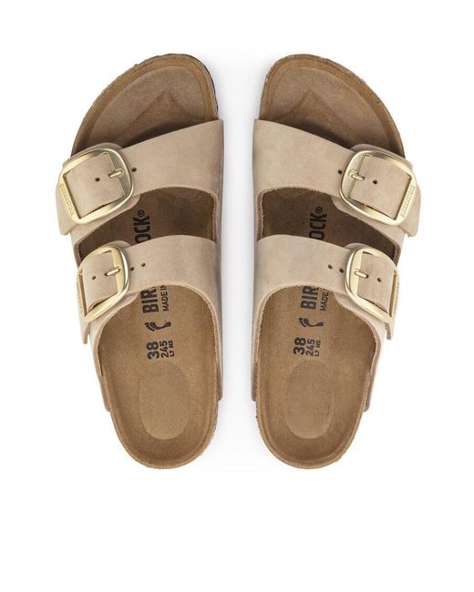 Birkenstock Brown Buckled Slide Sandals