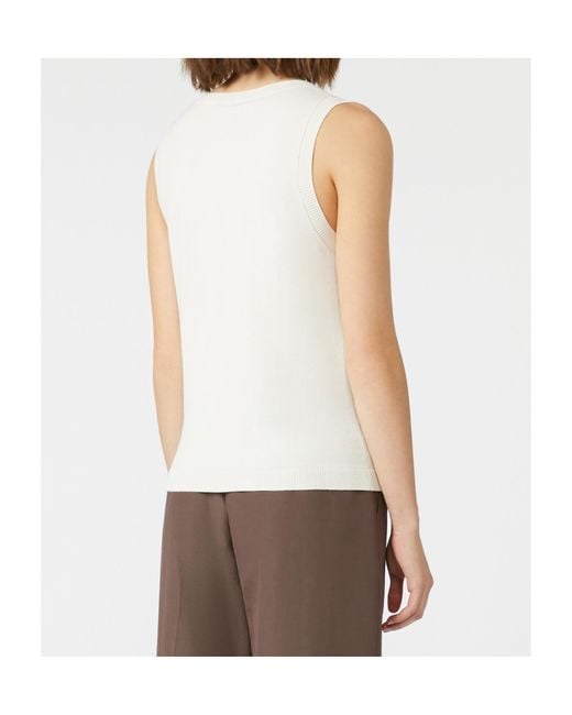 Weekend by Maxmara White Stretch Viscose Top
