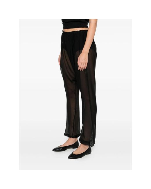 Paloma Wool Black Silk Palazzo Trousers