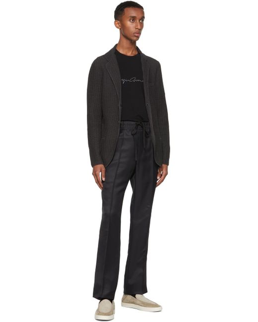 Giorgio Armani Black Logo Printed Crewneck T-Shirt for men